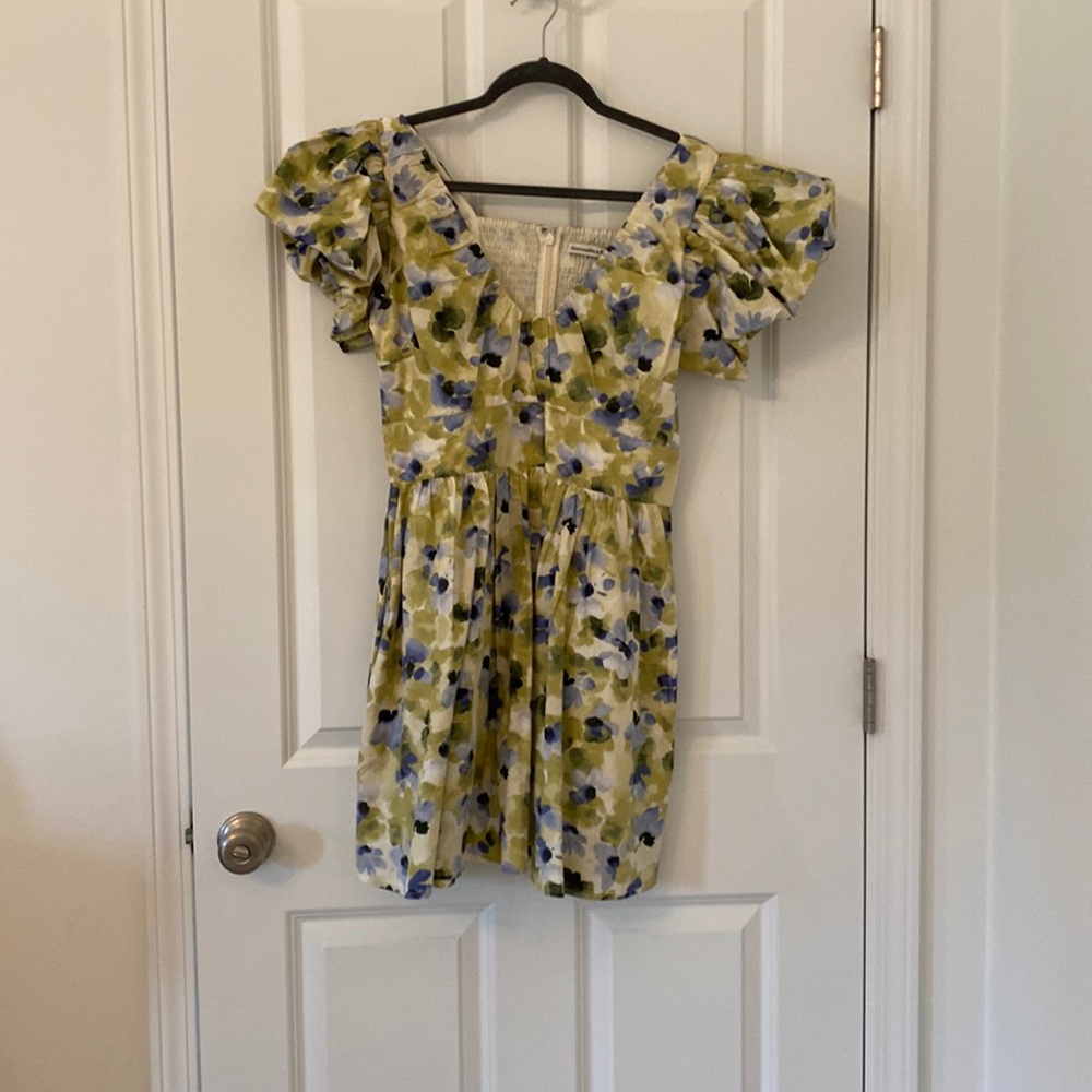 Puff Sleeve Floral Dress with Romper